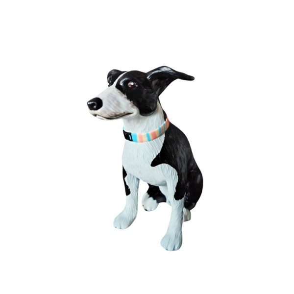 mascota perro blanco y negro